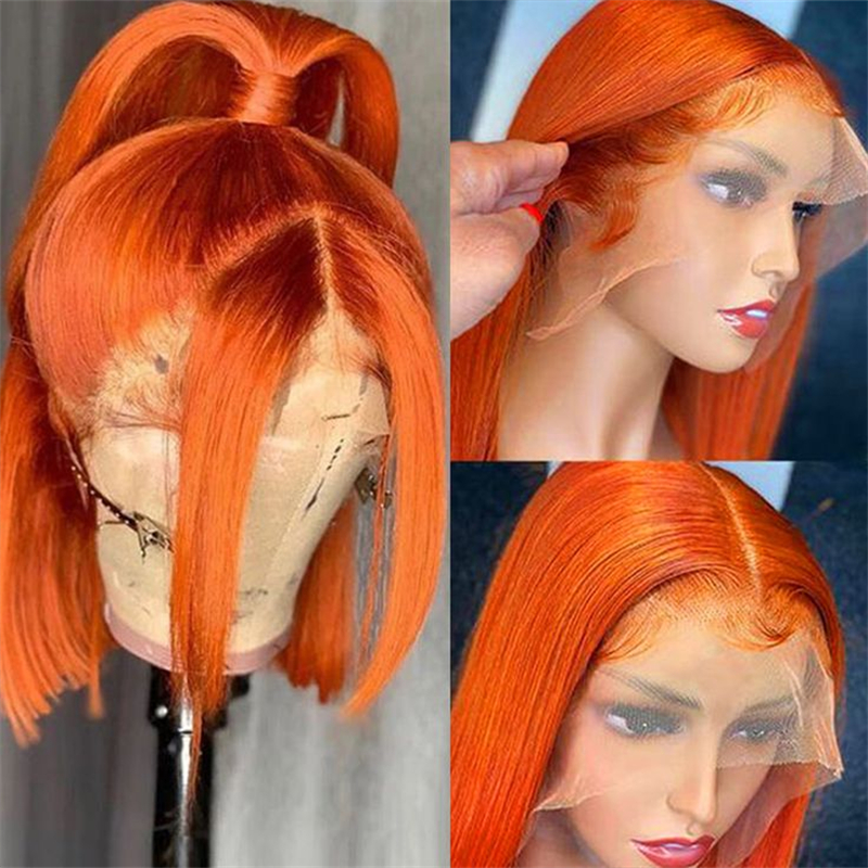 13x6 Straight Hair Colored BOB Lace Front Wig - 图片 6